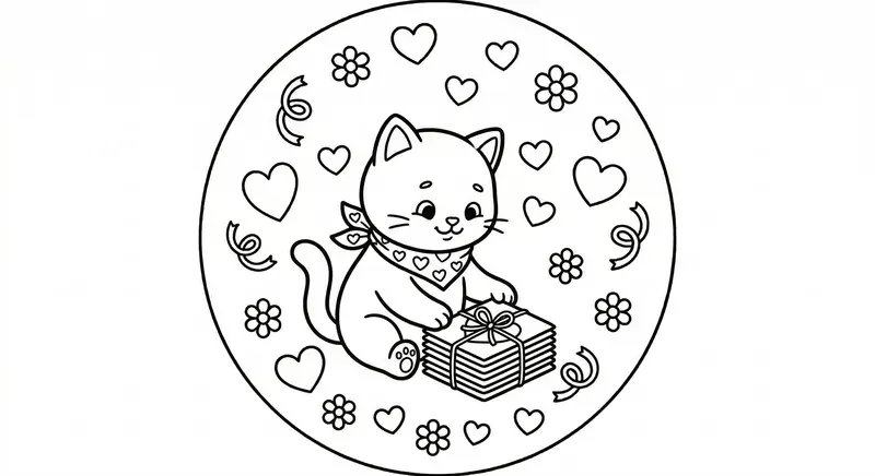 Valentine Monoline Coloring Generator