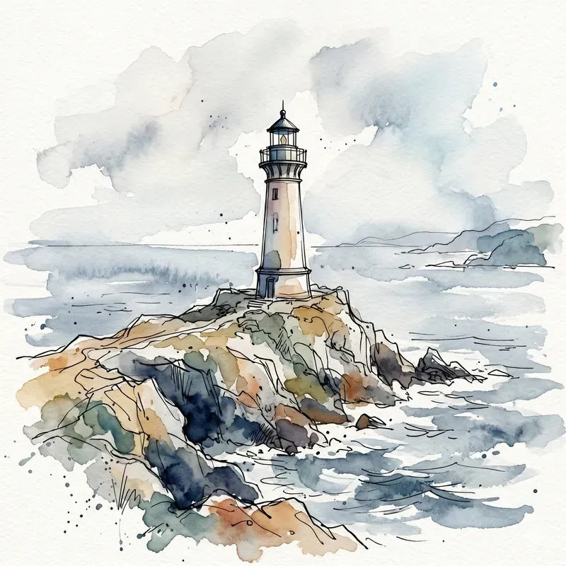 Watercolor Ink Landscape Sketches