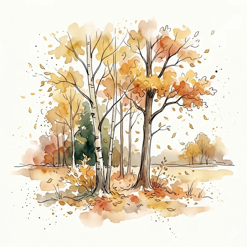 Watercolor Ink Landscape Sketches
