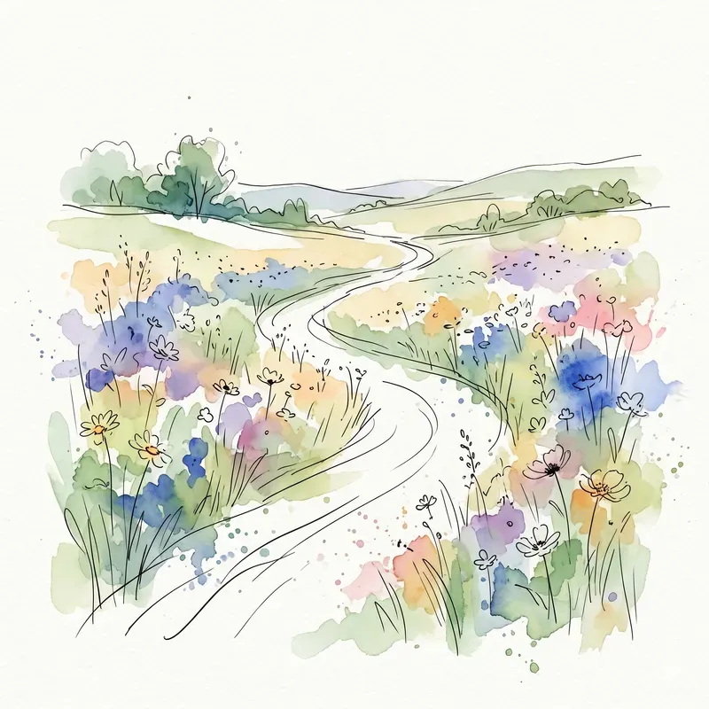 Watercolor Ink Landscape Sketches