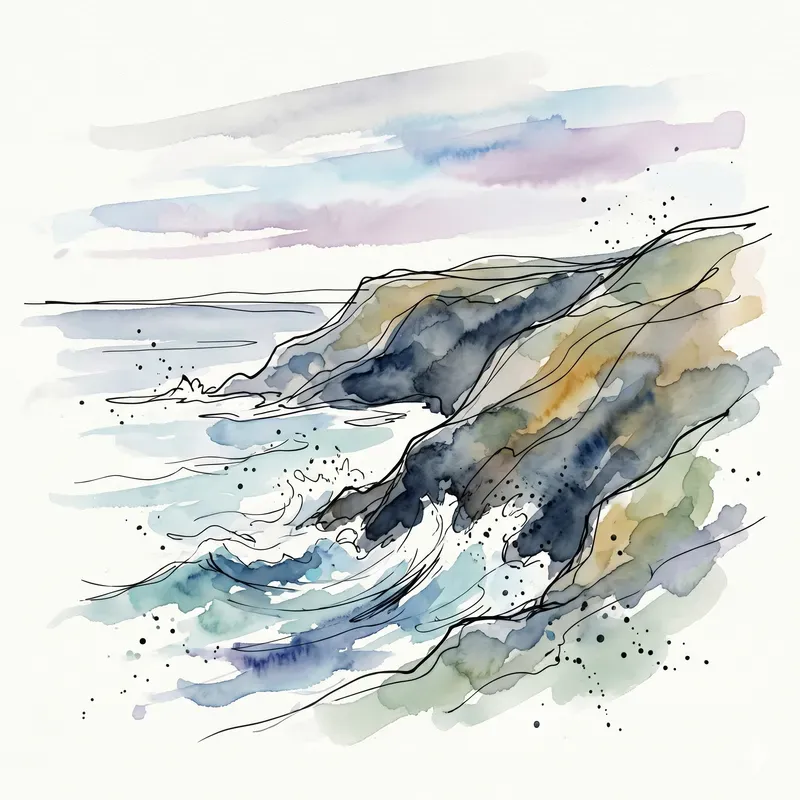 Watercolor Ink Landscape Sketches