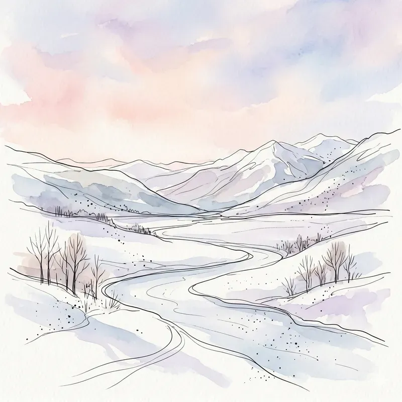 Watercolor Ink Landscape Sketches
