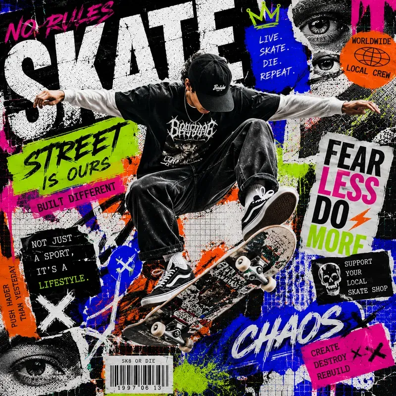 Maximalist Chaos Collage Poster Art