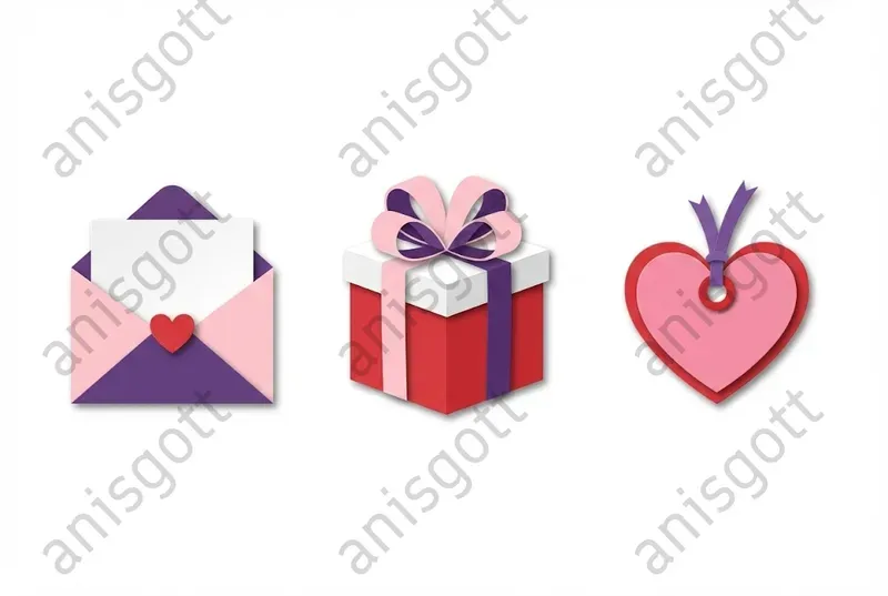 Paper Cutout Valentine Clipart Icons