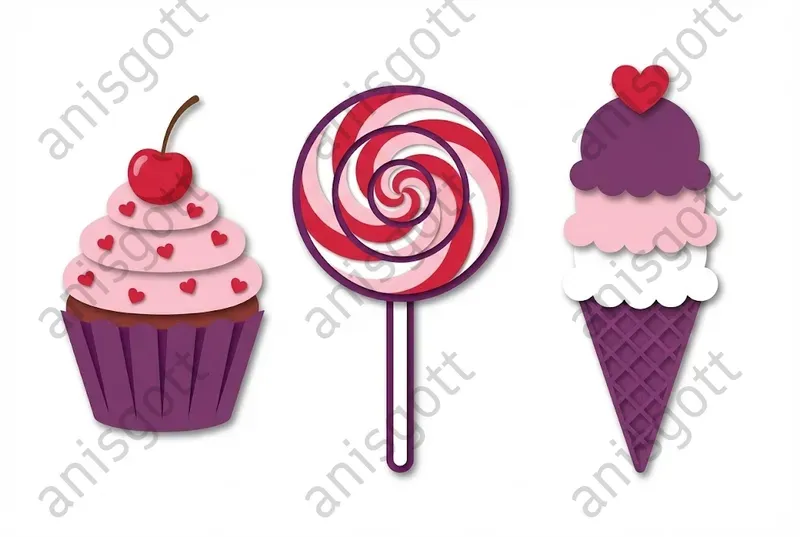 Paper Cutout Valentine Clipart Icons