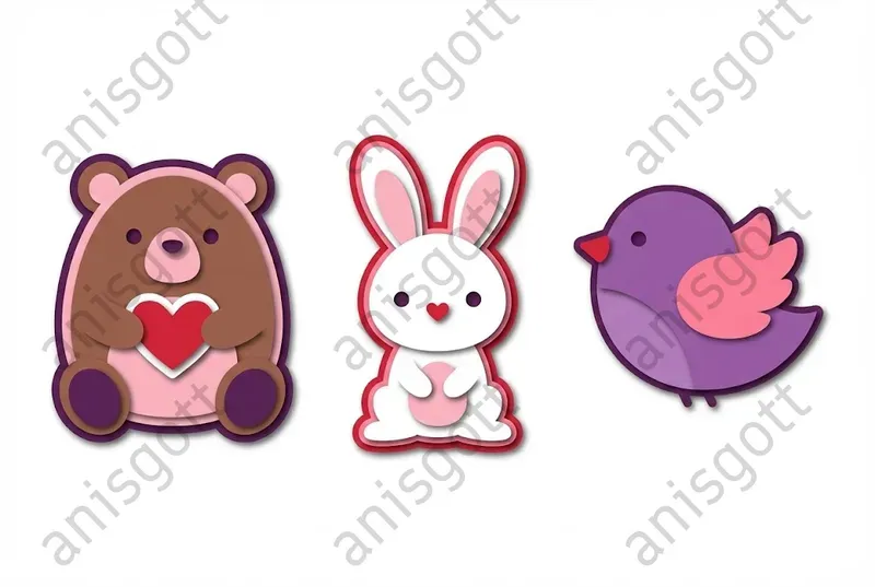 Paper Cutout Valentine Clipart Icons