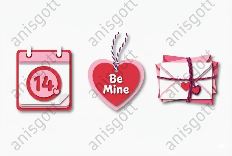 Paper Cutout Valentine Clipart Icons