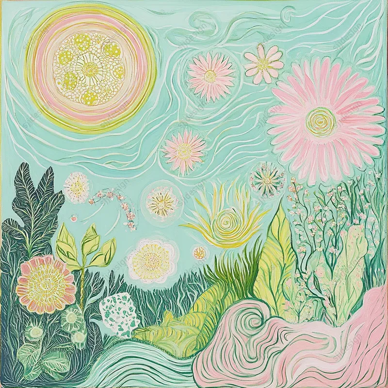 Whimsical Pastel Nature Art Midjourney Prompt | PromptBase