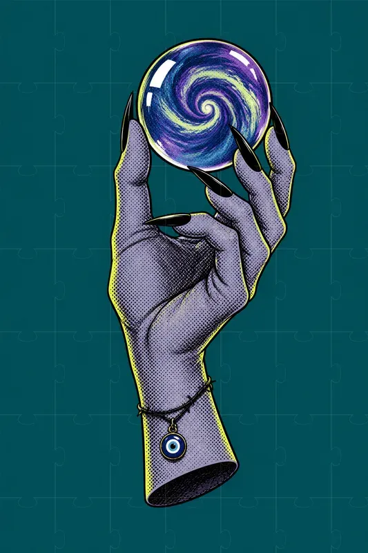 Gothic Witch Hand Comic Art