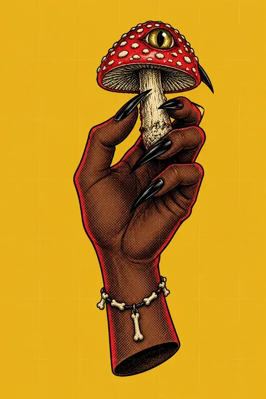 Gothic Witch Hand Comic Art