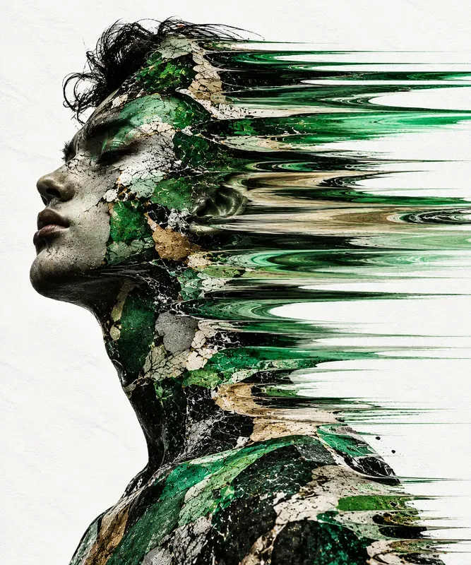 Surreal Glitch Art Portraits