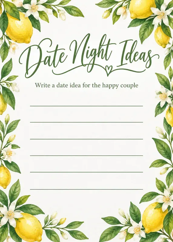 Bridal Shower Activity Cards