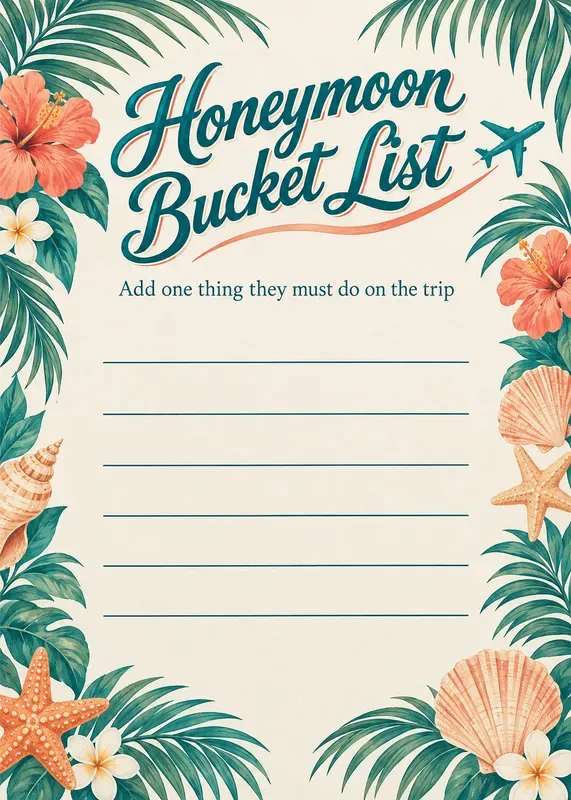 Bridal Shower Activity Cards
