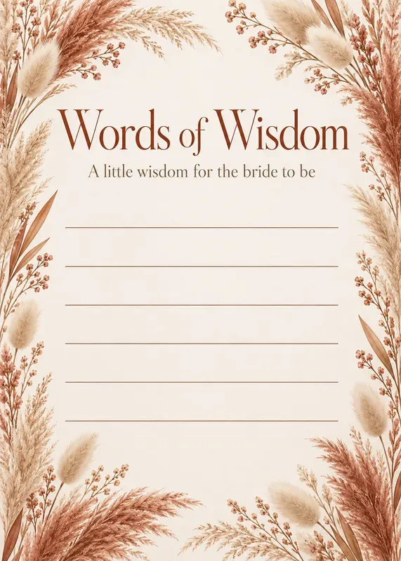 Bridal Shower Activity Cards