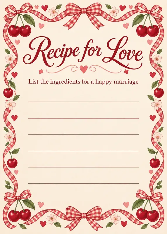Bridal Shower Activity Cards
