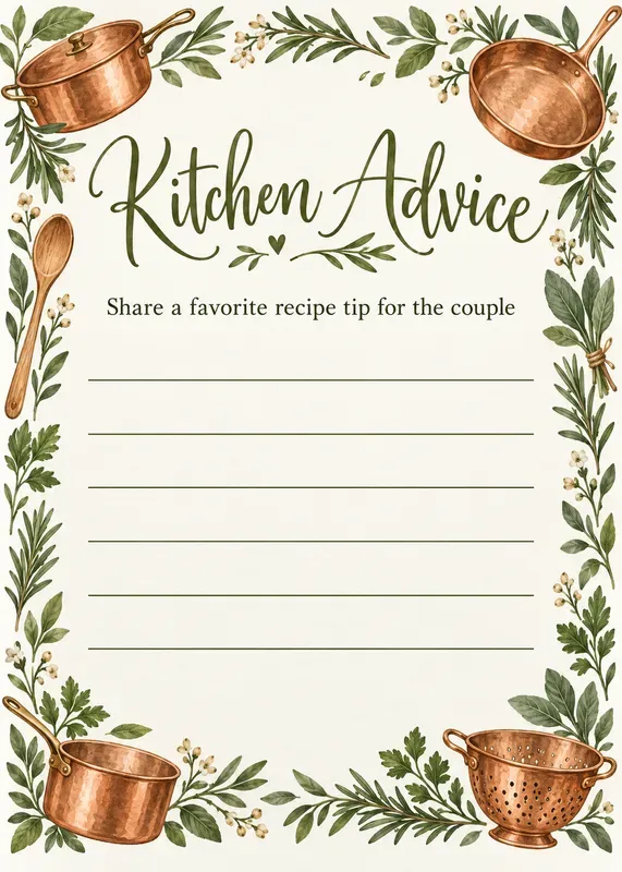 Bridal Shower Activity Cards