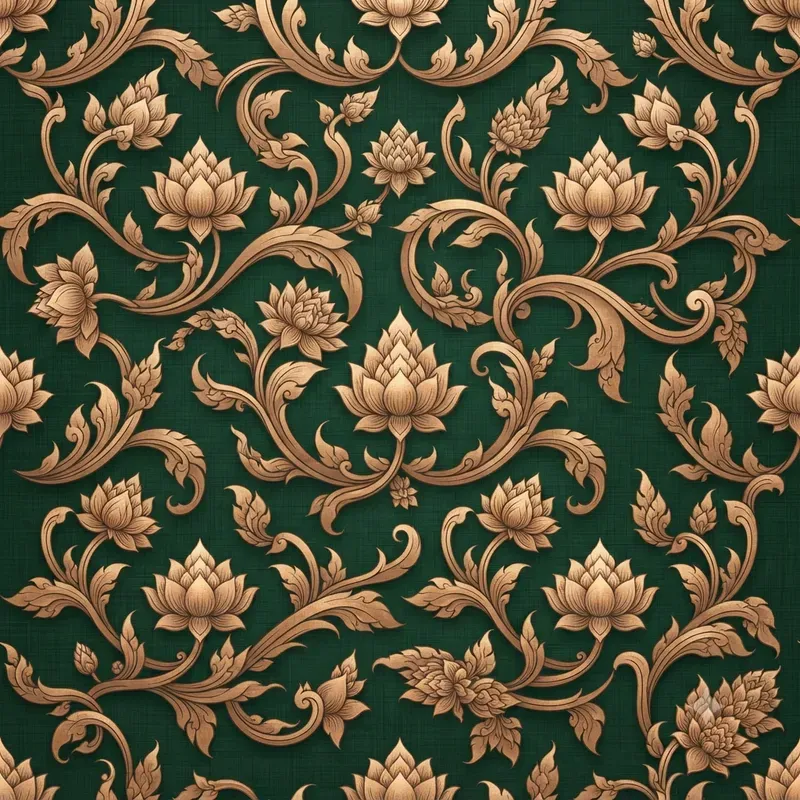 Thai Lotus Silk Seamless Patterns