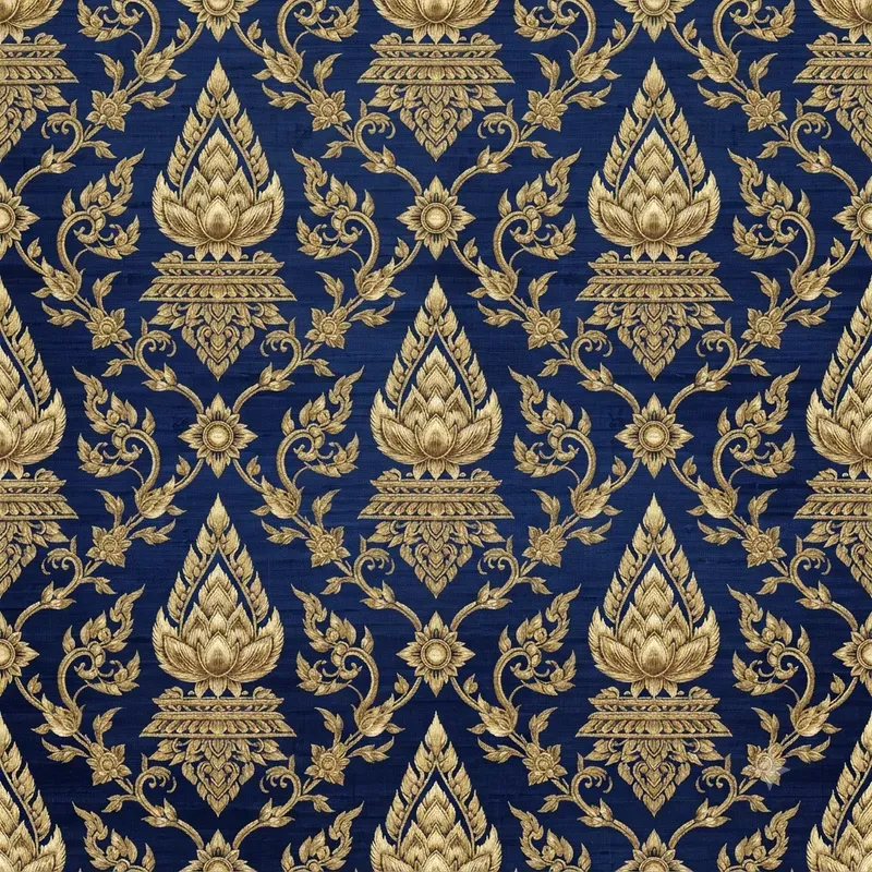 Thai Lotus Silk Seamless Patterns