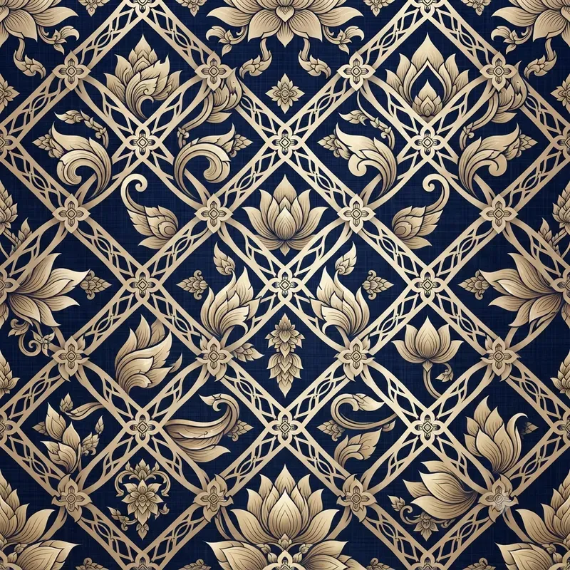 Thai Lotus Silk Seamless Patterns