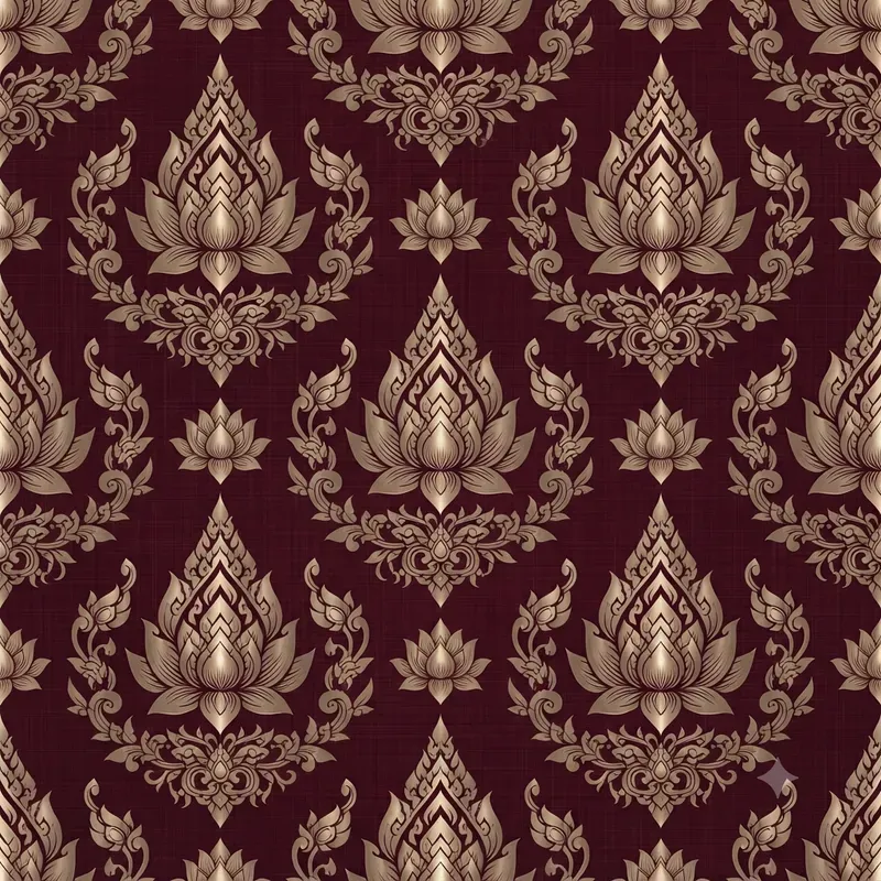 Thai Lotus Silk Seamless Patterns