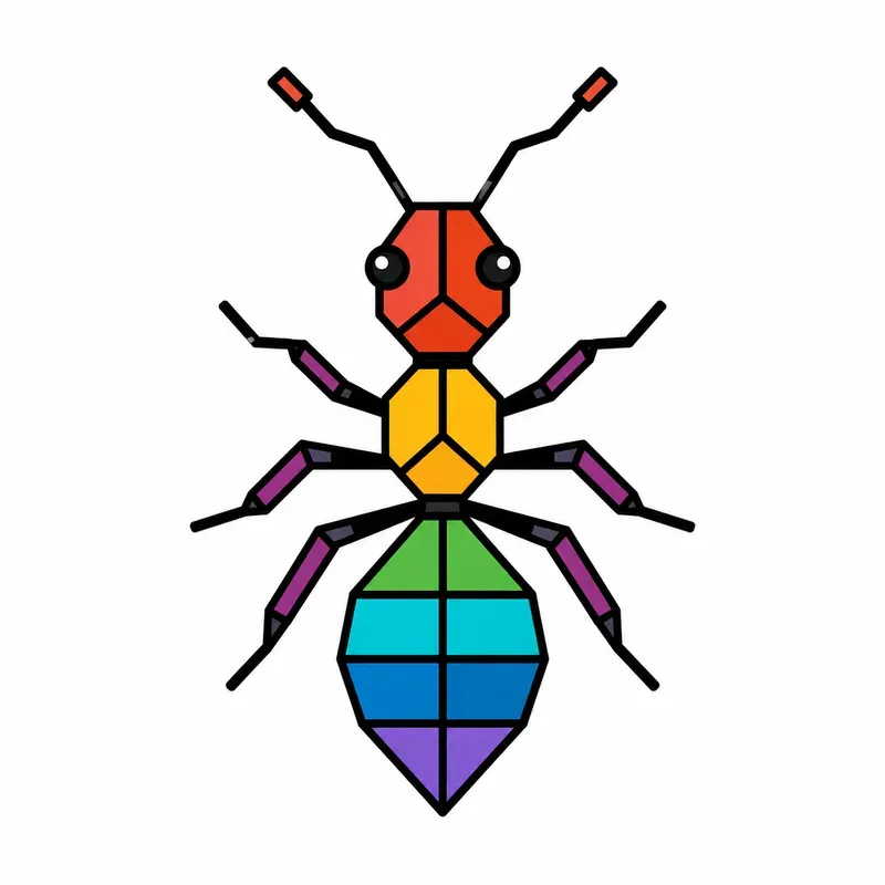 Minimal Geometric Insect Vector Icon Sets