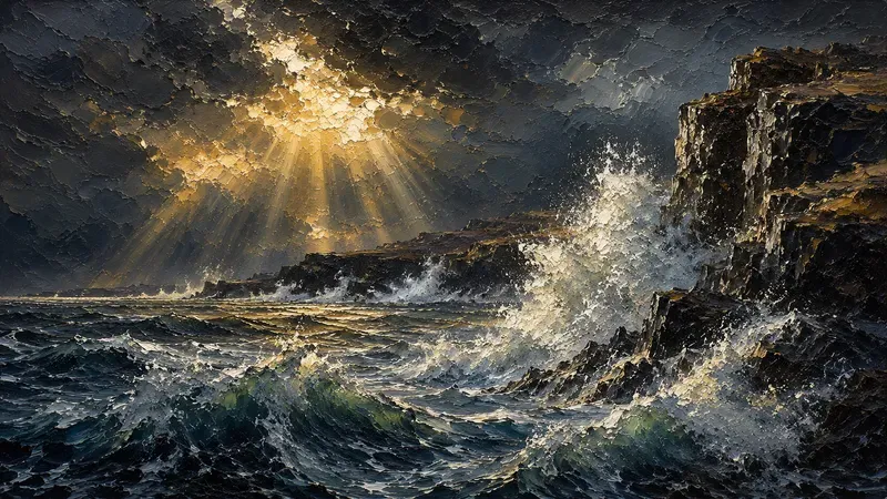 Dramatic Storm Seascape Art Creators