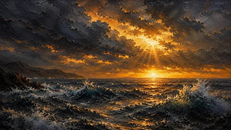 Dramatic Storm Seascape Art Creators