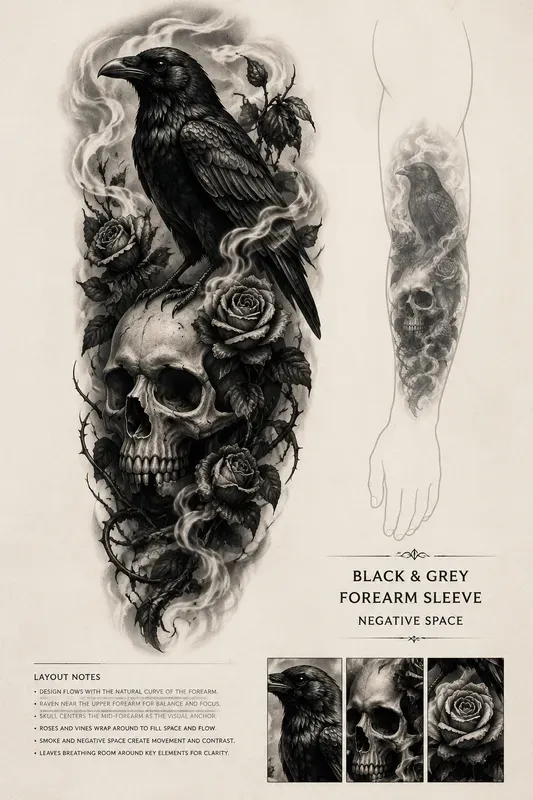 Black Grey Tattoo Flash Sheets