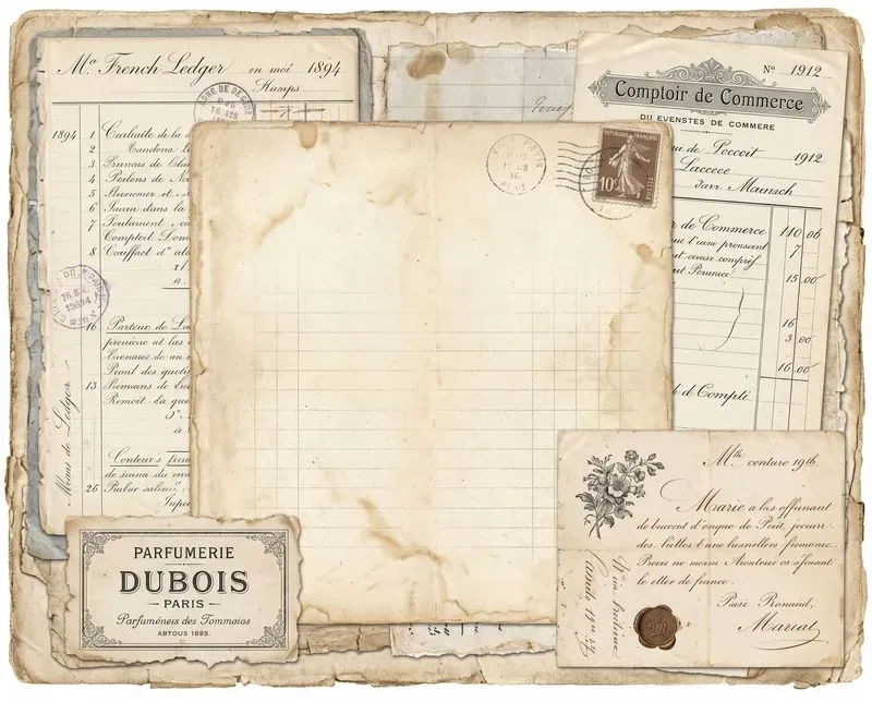 Vintage French Flea Market Collage Pages