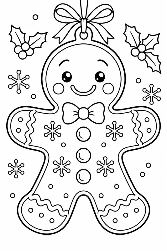 Holiday Cookie Ornaments Coloring Pages
