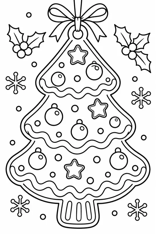 Holiday Cookie Ornaments Coloring Pages