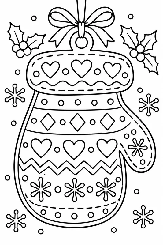 Holiday Cookie Ornaments Coloring Pages