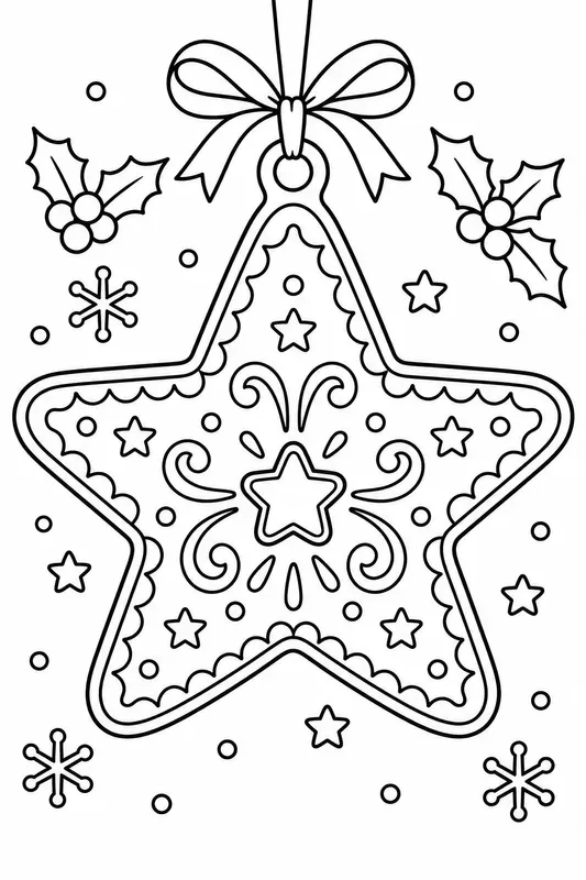 Holiday Cookie Ornaments Coloring Pages