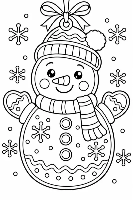 Holiday Cookie Ornaments Coloring Pages
