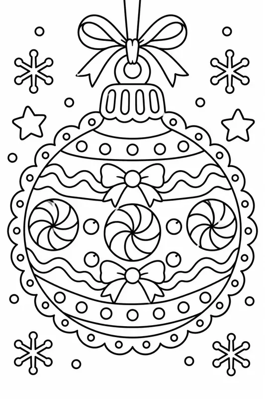 Holiday Cookie Ornaments Coloring Pages