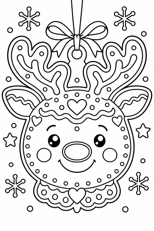 Holiday Cookie Ornaments Coloring Pages