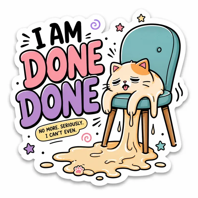 Funny Burnout Animal Stickers