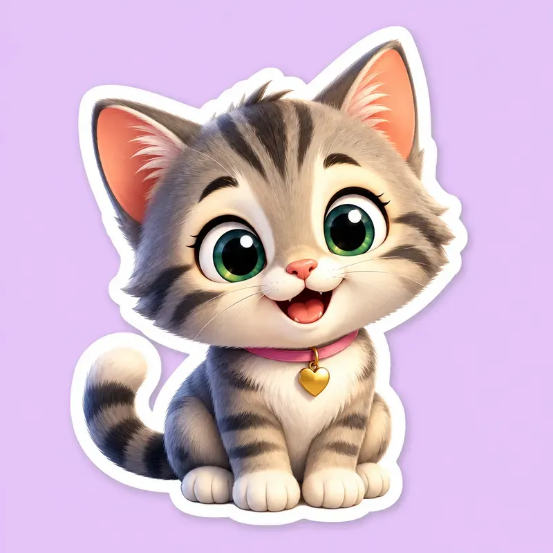 3D Cute Chibi Animal Stickers Generator
