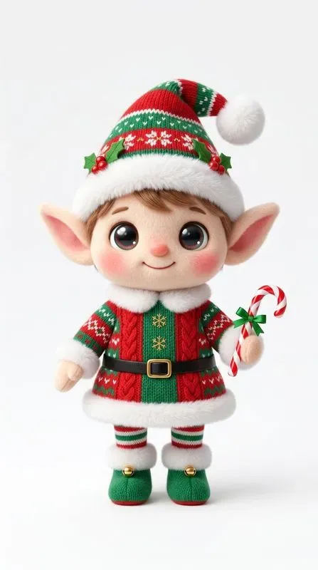 Cozy Christmas 3D Kawaii Clipart