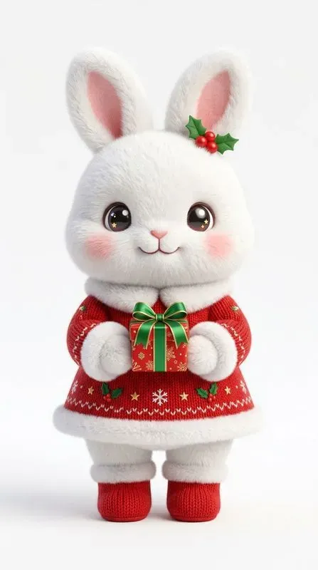 Cozy Christmas 3D Kawaii Clipart