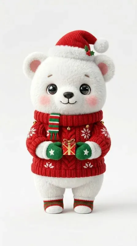 Cozy Christmas 3D Kawaii Clipart