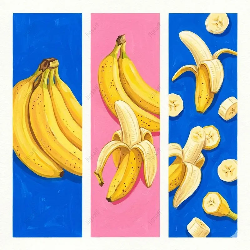 Summer Fruit Gouache Triple Panel Art