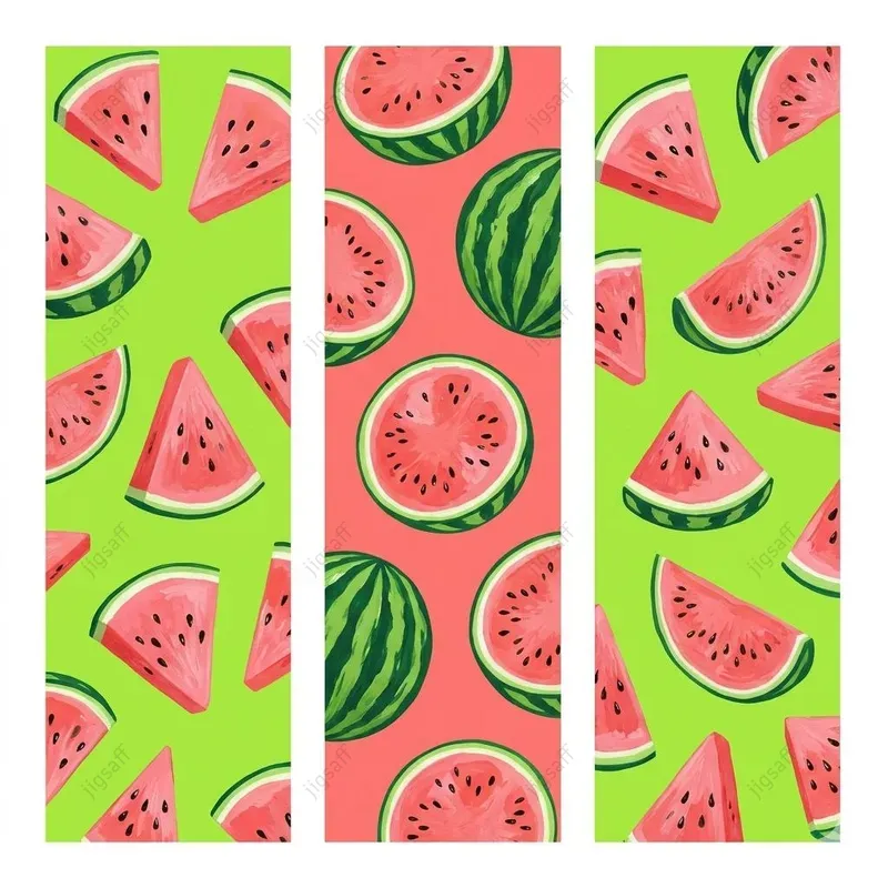 Summer Fruit Gouache Triple Panel Art