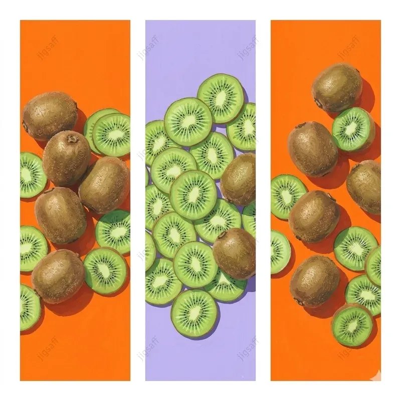 Summer Fruit Gouache Triple Panel Art