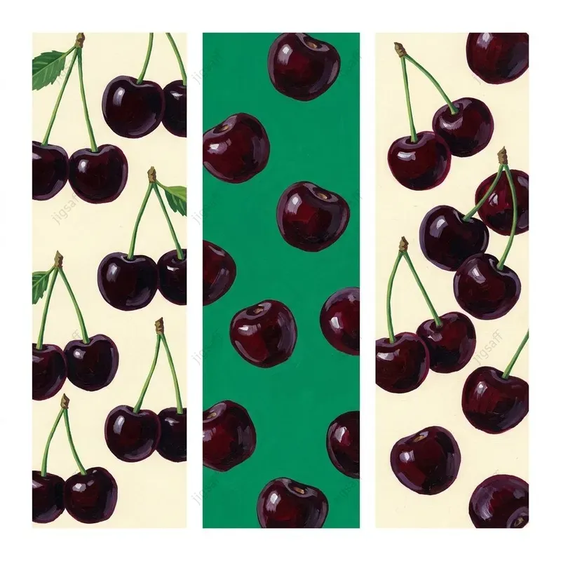 Summer Fruit Gouache Triple Panel Art