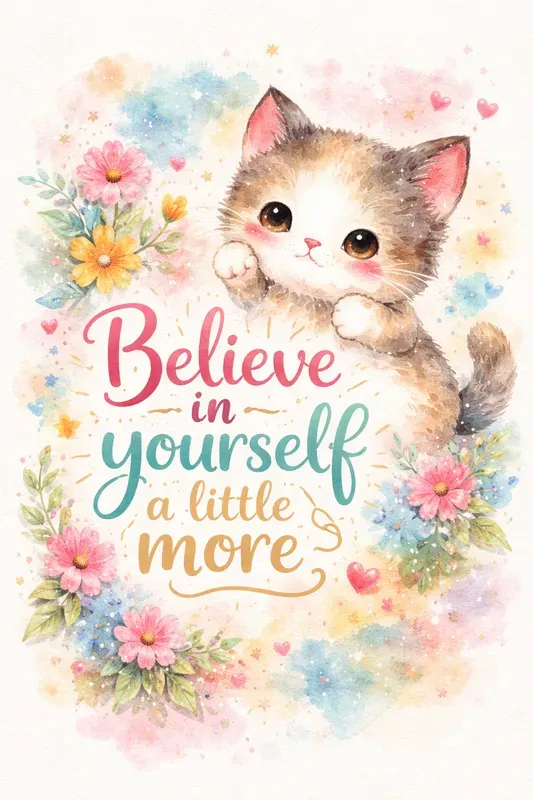 Cute Watercolor Motivation Animal Posters
