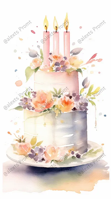 Whimsical Watercolor Postcard Art