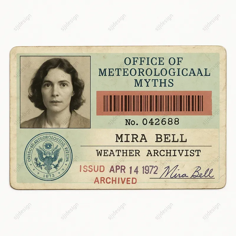 Vintage Bureau Id Card Style