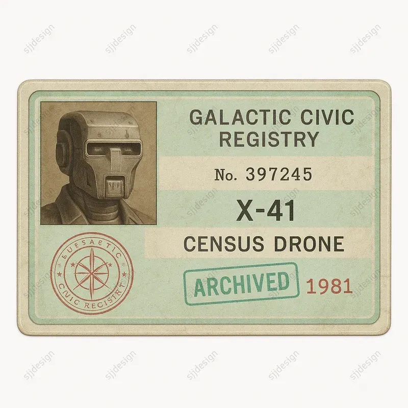 Vintage Bureau Id Card Style