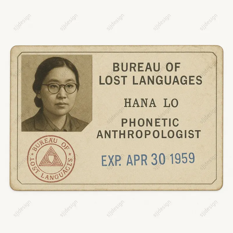 Vintage Bureau Id Card Style